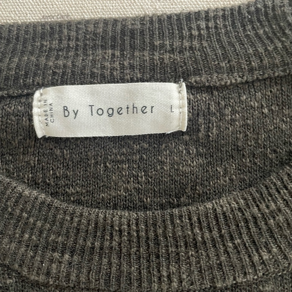 By Together Anthropologie Knit Raglan Cap Sleeve Sweater Size Large - Picture 6 of 10